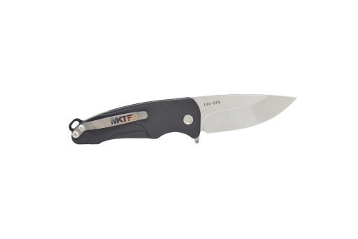 Medford Smooth Criminal Plunge Lock Flipper Knife (3" Tumbled) S35VN Blade Black Aluminum Handle Back Side Open