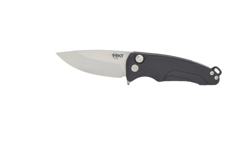 Medford Smooth Criminal Plunge Lock Flipper Knife (3" Tumbled) S35VN Blade Black Aluminum Handle Front Side Open