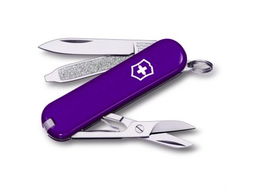 Victorinox Classic SD Purple 58mm Front Side All Tools Open