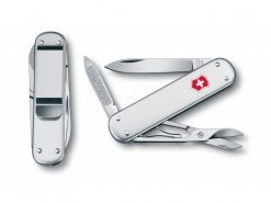Victorinox Money Clip Silver Alox 74mm Front Side All Toops Open and Back Side Closed
