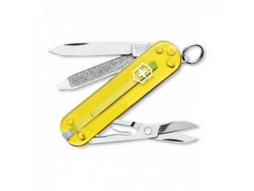 Victorinox Classic SD Translucent Citrine 58mm Front Side All Tools Open
