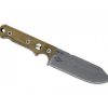 A White River Knife & Tool Firecraft FC5 S35VN Blade with an OD Green Micarta handle on a white background.