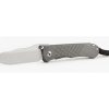 A Chris Reeve Umnumzaan S45VN Drop Point Blade Bead Blasted Titanium Handle on a white background.
