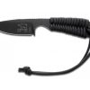 The White River Knife & Tool M1 Backpacker Black S30V Blade Black Paracord Handle on a white background.