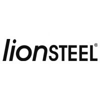 a lion steel logo on a white background.