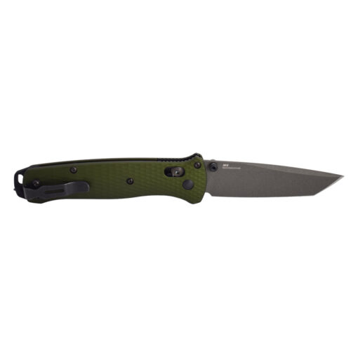 Benchmade Bailout CPM-M4 Tanto Blade OD Green Ano Aluminum Handles Back Side Open