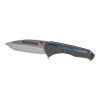 Medford Praetorian Slim Flipper Tumbled Tanto Blade Tumbled Handle with Blue Line Front Side Open