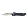 Microtech UTX-85 S/E Satin OTF Automatic Knife Black Handle Front Side Open