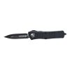 Microtech Troodon Black Double Edge Dagger OTF Automatic Knife Tactical Black Handle Front Side Open