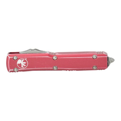 Microtech Ultratech Apocolyptic Double Edge Dagger OTF Automatic Red Distressed Handle Front Side Closed