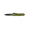Microtech Combat Troodon Black Double Edged Dagger OTF Automatic OD Green Aluminum Handle Front Side Open