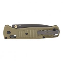 Benchmade Bugout Grey Nitride Coated Drop Point Blade Ranger Green Handle Back side closed