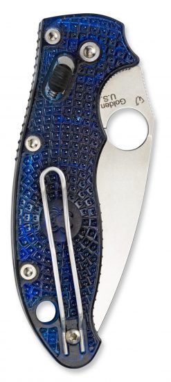 Spyderco Manix 2 Lightweight Knife Satin Translucent Dusk Blue FRCP Handle Back Side Closed