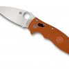 Spyderco Manix 2 Lightweight Knife Satin Burnt Orange FRCP Handle Front Side Open