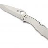 Spyderco Endura 4 Lockback Knife Satin Plain Edge Stainless Steel Handle Front Side Open
