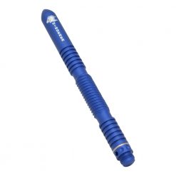 Hinderer Extreme Duty Spiral Aluminum Matte Blue Pen Back Side Closed