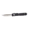 Microtech Ultratech T/E Satin OTF Automatic Knife Black Handle Front Side Open