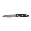 Microtech Socom Alpha M390 Stonewash Fixed Blade Knife Black G10 Handle Front Side Open