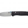 Benchmade Bugout Grey S90V Drop Point Blade Carbon Fiber Handle Front Side Open