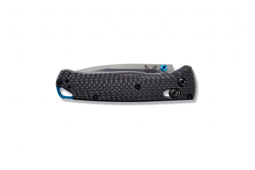 Benchmade Bugout Grey S90V Drop Point Blade Carbon Fiber Handle Front Side Closed