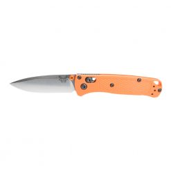Benchmade Mini Bugout S30V Drop Point Orange Grivory Handle Front Side Out