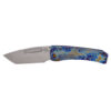 Medford Slim Midi Marauder Tumbled Tanto S45VN Blade Galaxy Flamed Front Side Blue Ano Spring Side Flamed Hardware Galaxy Flamed Clip Front Side Open