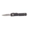 Microtech UTX-70 Drop Point Stonewash Blade Black Handle Automatic Knife Front Side Open