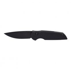 Pro-Tech TR-3 Operator Edition Black Blade Black Fish Scale Handle Front Side Open