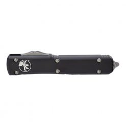 Microtech Ultratech D/E Apocalyptic M390 Blade OTF Automatic Knife Black Handle Front Side Closed