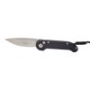 Microtech LUDT Auto CTS-204P Stonewash Blade Black Aluminum Handle Front Side Open
