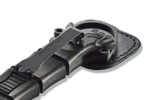 Benchmade Mini SOCP Black Cerakote 440C Fixed Blade Clip Close Up
