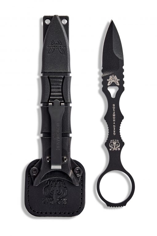 Benchmade Mini SOCP Black Cerakote 440C Fixed Blade Knife and Sheath