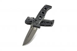 Benchmade Adamas Grey CPM-CruWear Blade Black G-10 Handle Both