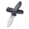 A Benchmade Mini Boost S30V Blade Black/Grey Handle on a white background.