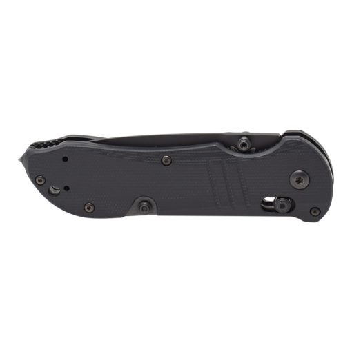 Benchmade Tactical Triage Black Blade Black G-10 Handle Front Side Closed