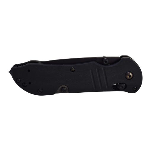 Benchmade Tactical Triage Black Combo Blade Black G-10 Handle Front Side Closed