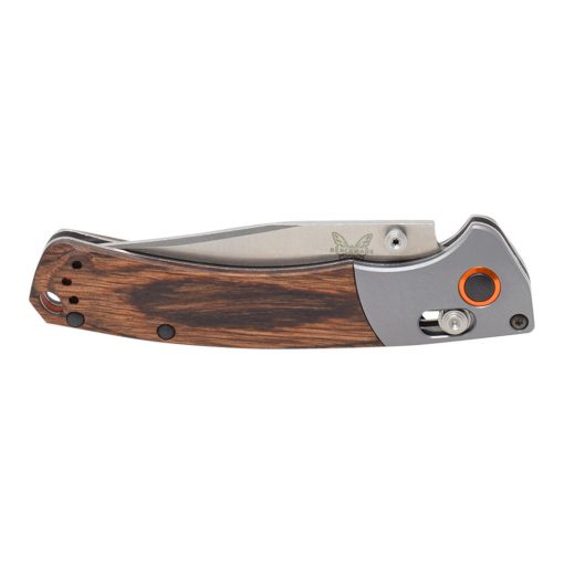 Benchmade Mini Crooked River Dymondwood Handle Front Side Closed