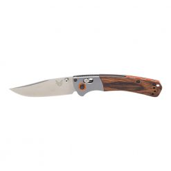 Benchmade Mini Crooked River Dymondwood Handle Front Side Open