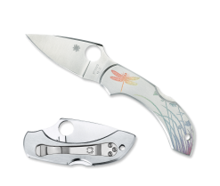 Spyderco Dragonfly Tattoo Lockback Knife VG-10 Blade Both