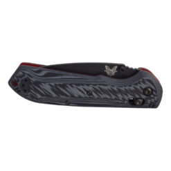 Benchmade Freek Black M4 Blade Black Gray Red Handle Front Side Closed