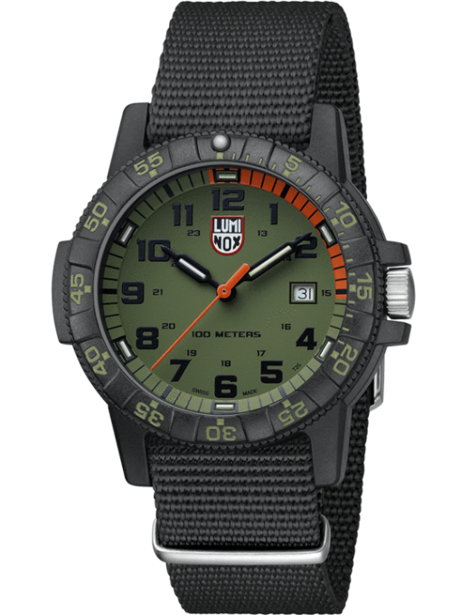 Luminox Leatherback Sea Turtle Giant 0320 Series 0337 Green/Black Front Side Closed Angled