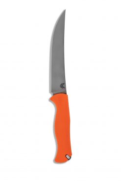 Benchmade Meatcrafter CPM-154 Blade Orange Santoprene Handle Front Side Up