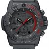 Luminox Navy SEAL Chronograph 3580 Series 3581.EY Black/Red/Black Front Side Closed Center