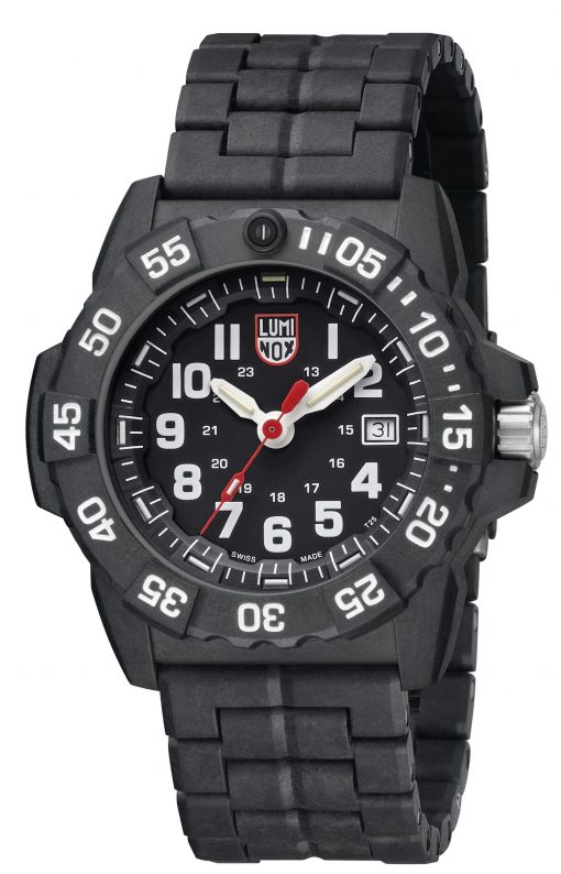Luminox Navy SEAL 3500 Series 3502.L Black/White Front Side Closed Angled
