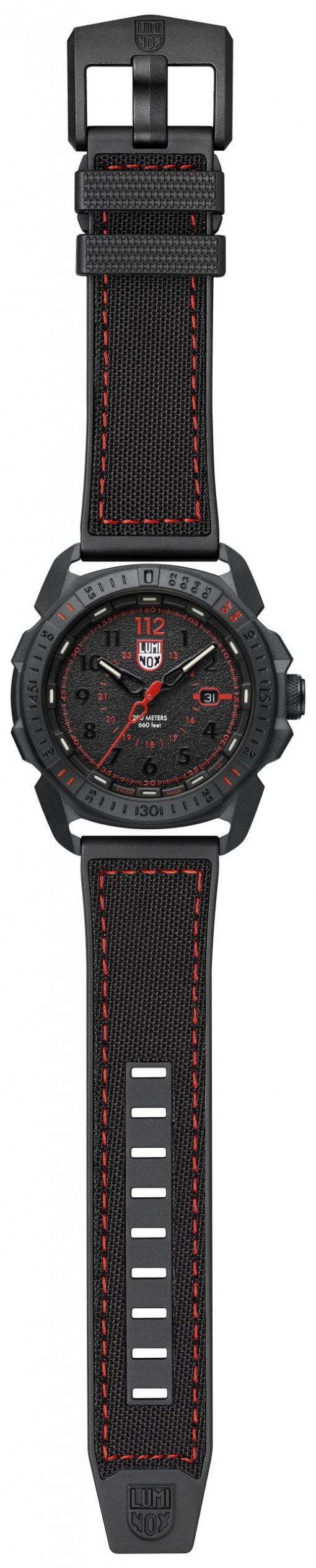Luminox ICE-SAR ARTIC 1000 Series - CARBONOX 1002 Black/Red Front Side Open Center