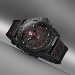 Luminox ICE-SAR ARTIC 1000 Series - CARBONOX 1002 Black/Red Front Side Closed Angled 2