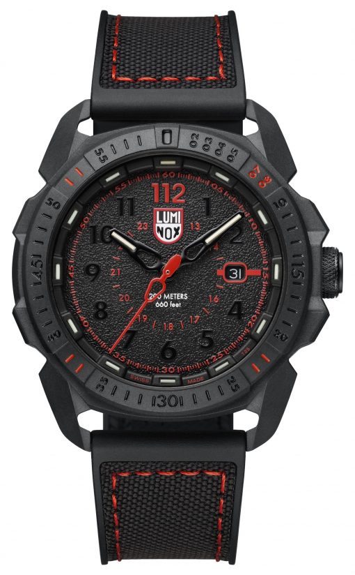 Luminox ICE-SAR ARTIC 1000 Series - CARBONOX 1002 Black/Red Front Side Closed Center