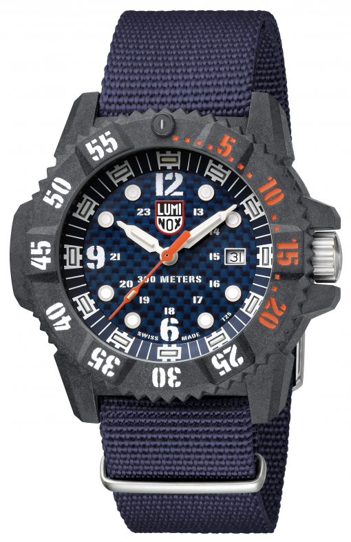 Luminox Master Carbon SEAL 3803.C Blue/Black Front Side Closed Angled