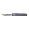 Microtech Ultratech S/E Stonewash OTF Automatic Knife Gray Handle Front Side Open