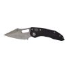 Microtech Stitch Automatic Knife Wharncliffe Blade Black Black Handle Front Side Open